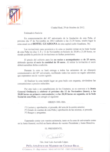 Aniversario · 2012